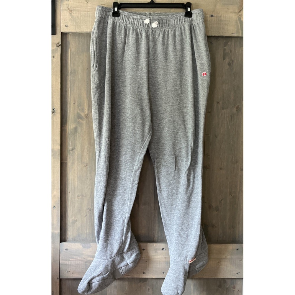 FeeJays Footed Sweatpants Footies Lounge PJ Pants Size‎ Large Gray Pajamas